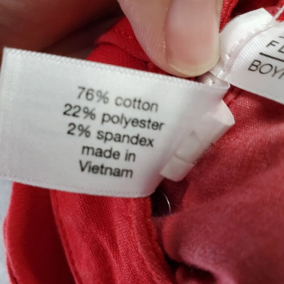 Lane Bryant Jeans Womens 14 Red Boyfriend Capri Flex Magic Waistband Denim - Picture 4 of 10